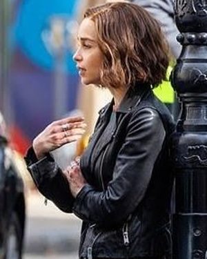 Secret Invasion Season 01 Emilia Clarke Black Leather Jacket