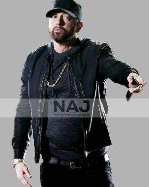 Oscars Academy Awards 2020 Eminem Black Leather Jacket