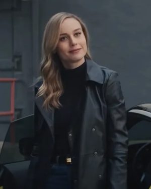 Brie Larson Fast X 2023 Black Leather Coat