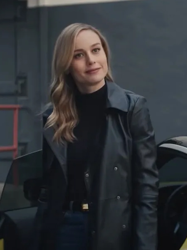 Brie Larson Fast X 2023 Black Leather Coat