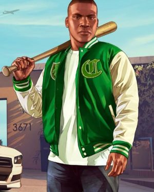 Grand Theft Auto V Franklin Clinton Green Bomber Jacket