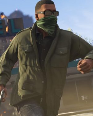 Grand Theft Auto V Video Game Franklin Clinton Green Cotton Jacket
