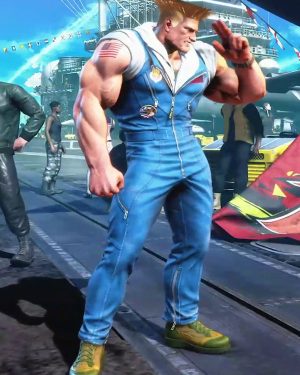 Video Game Street Fighter 6 Guile Blue Jumpsuit