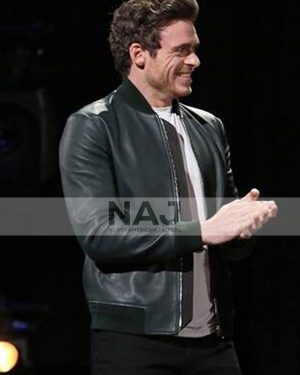 Richard Madden Eternals 2021 Bomber Black Leather Jacket