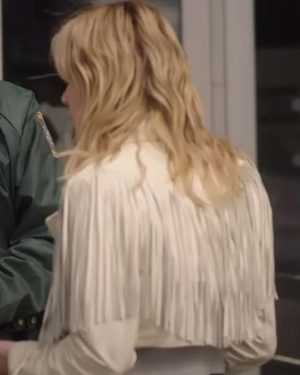 Jamie Shipka Totally Killer 2023 Hughes Kiernan Leather Fringe Jacket