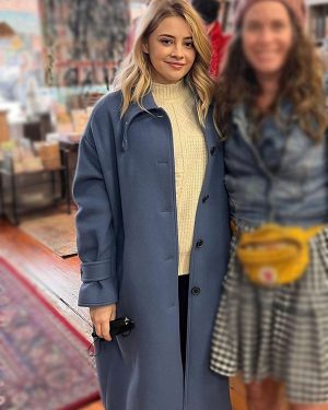 Zoey Miller The Other Zoey 2023 Blue Wool Trench Coat