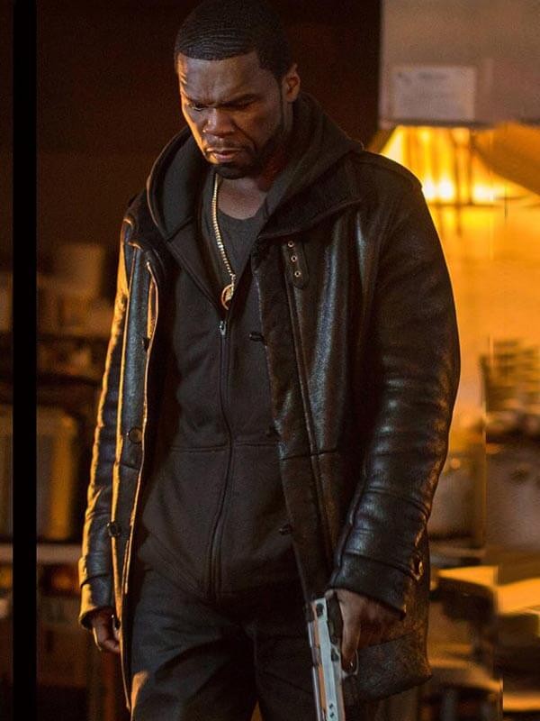 TV Series Power Season 05 50 Cent Black Shearling Leather Jacket