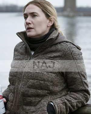 Kate Winslet Tv Series Mare of Easttown Brown Hooded Jacket