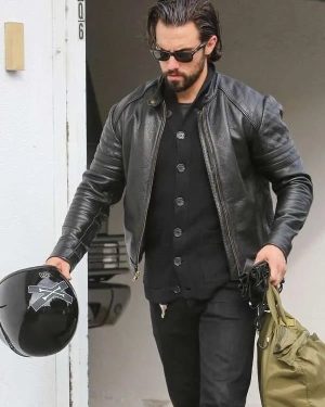 Milo Ventimiglias The Visitors Black Quilted Leather Jacket