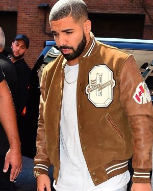 American Singer Drake Suede Brown Varsity Leather Jacket