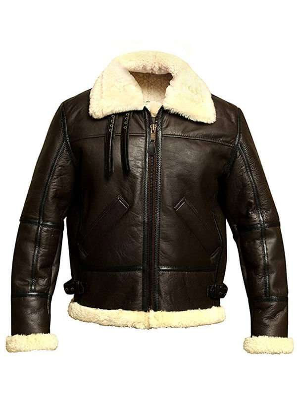 Brown Fur Shearling B3 Bomber Jacket for Men