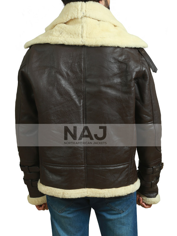 Men’s R.A.F B3 Shearling Brown Leather Jacket