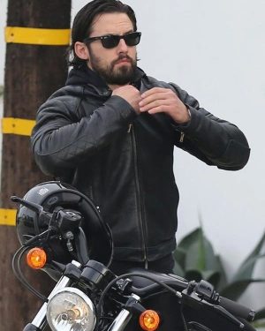 The Visitors Milo Ventimiglia Black Leather Quilted Jacket