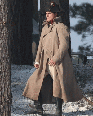 Napoleon Bonaparte Napoleon (2023) Joaquin Phoenix Beige Treanch Coat
