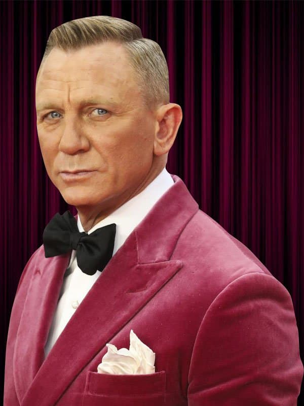 Event Daniel No Time to Die Premiere James Bond Craig Velvet Pink Tuxedo
