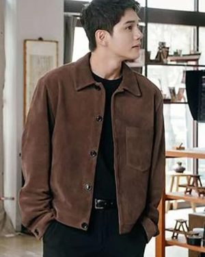 Ong Seong-wu Strong Girl Nam-soon Kang Hee-sik Brown Suede Leather Jacket