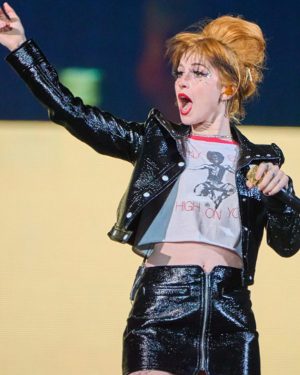 American Singer Halley Williams Paramore In Milwaukee Bucks Black Cropped Jacket