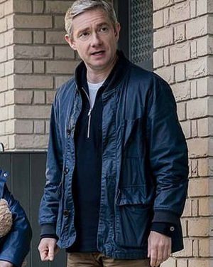 Breeders Martin Freeman Blue Bomber Jacket