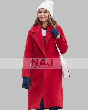 Merry Rozelle Tis the Season to Be Merry 2021 Rachael Leigh Cook Red Wool Coat
