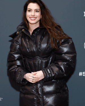 Rebecca Eileen (2023) Anne Hathaway Black Puffer Jacket