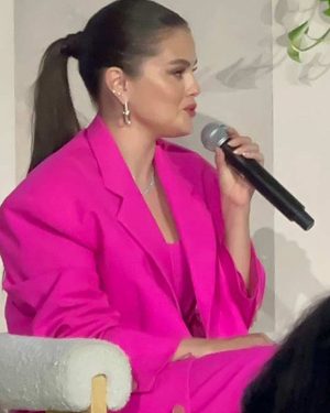 Selena Gomez Pink Suit