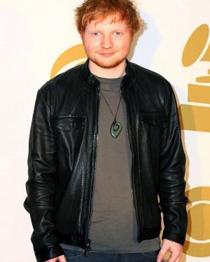 Ed Sheeran Varsity Black Leather Jacket
