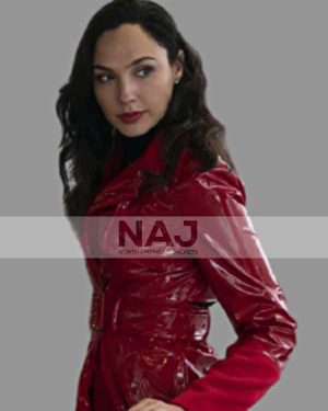 The Bishop Red Notice Gal Gadot Leather Coat