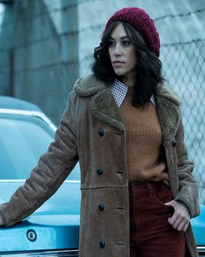 The Continental From the World of John Wick S01 Mishel Prada Brown Suede Leather Coat