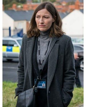 Jo Davidson The Line of Duty Long Gray Trench Coat