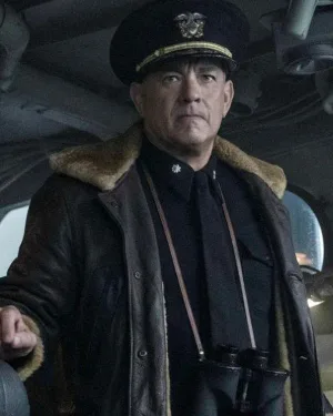 Greyhound Movie 2020 Captain Krause Shearling Leather Jacket