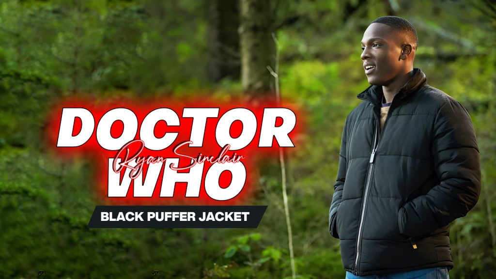 Tosin Cole TV Series Doctor Who Ryan Sinclair Black Puffer Jacket