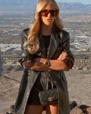 Million Dollar Listing LA Tracy Tutor Black Leather Blazer Coat