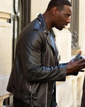 Tv Series Lupin S03 Omar Sy Black Biker Leather Jacket