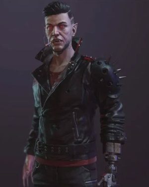 Cyberpunk 2077 Video Game Dracula Studded Black Leather Jacket
