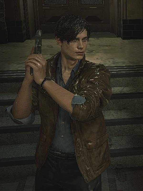 Leon S Kennedy Video Game Resident Evil 2 Brown Leather Jacket